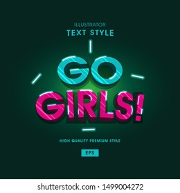 Gaming text style with effect neon light vector eps 10