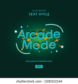 Gaming text style with glowing effect neon light vector eps 10