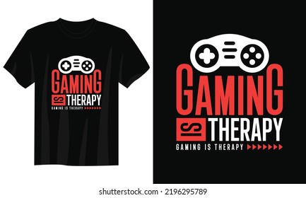 gaming is therapy t shirt design, Gaming gamer t shirt design, Vintage gaming t shirt design, Typography gaming t shirt design