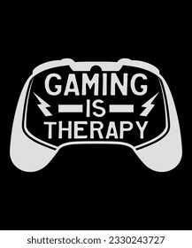 Gaming Is Therapy v3, Gamer Shirt Online Gamer Gift, Geeky Gamer Gift Video Game T-Shirt Gamers Never Sleep Black