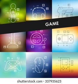 gaming timeline presentations with blurred unfocused background