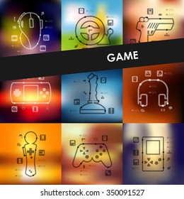 gaming timeline presentations with blurred unfocused background