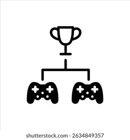Gaming Tournament glyph icon. gaming black Solid line illustration