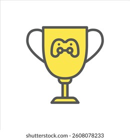 Gaming Trophy filled outline icon. Gaming Trophy color line illustration.