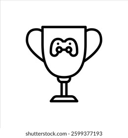 Gaming Trophy outline icon. gaming line illustration.
