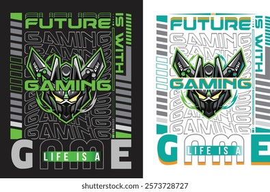 Gaming t-shirt design, Future is with gaming