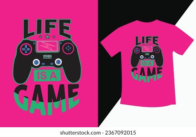 Gaming T-shirt design. Game mode on. Life is a game. Game over. Gaming is in my DNA. Gammer Best t-shirt Design. Game Best Vektor and Text T-shirt design.Indoor t-shirt design.