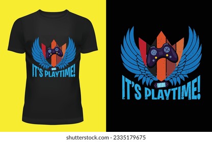 Gaming t-shirt design Its playtime 