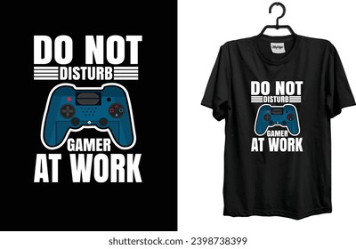 Gaming t-shirt design, Stylish t-shirt and apparel trendy design with glitchy gamepad, typography, print, vector illustration. 