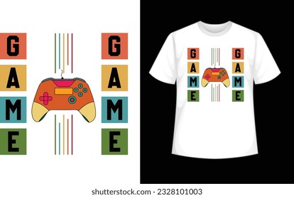 Plantilla de diseño de camisetas de juegos, se destaca el diseño de camisetas basado en mensajes