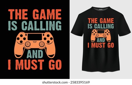 Gaming t-shirt design vector. Video gaming typography t-shirt design vector. Gamer t-shirt design