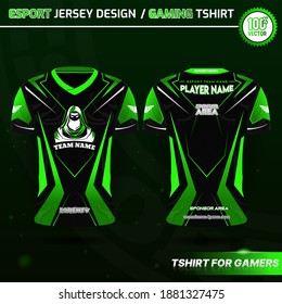 Gaming T-Shirt oder Esport Jersey Uniform Designs Template mit sauberem und modernem Konzept, kurzärmelig