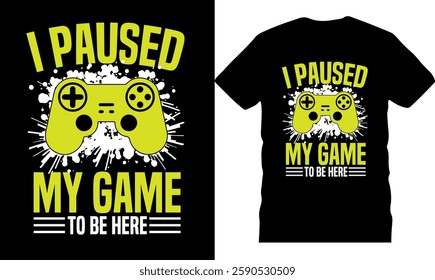 gaming typographic t shirt illustration