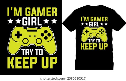gaming typographic t shirt illustration