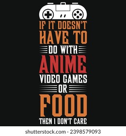 Gaming typography graphics tshirt design