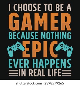 Gaming typography graphics tshirt design