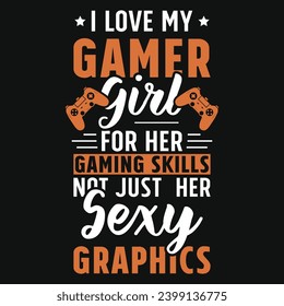 Gaming typography graphics tshirt design