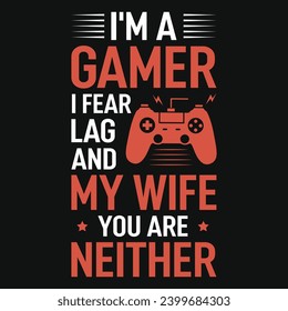 Gaming typography graphics tshirt design