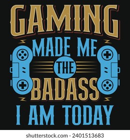 Gaming typography graphics tshirt design