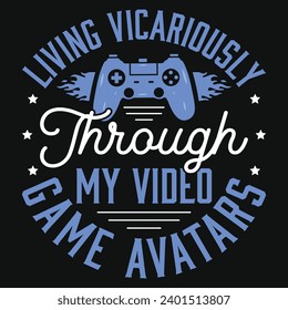 Gaming typography graphics tshirt design