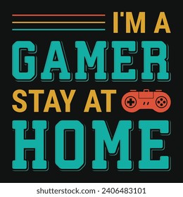 Gaming typography graphics tshirt design