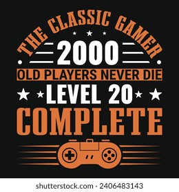 Gaming typography graphics tshirt design