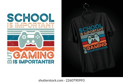 Gaming Typography Sport T-shirt  Design Premium Vector. Typography Vintage Retro style t shirt, sun graphic with quote. Typography print ready T-shirt design Template.