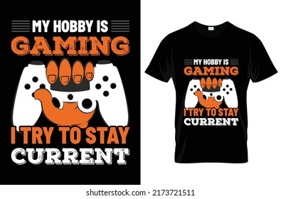 Gaming typography t shirt vector graphic Premium Vector