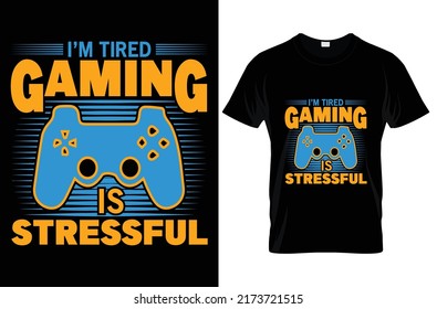 Gaming typography t shirt vector graphic Premium Vector