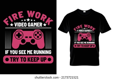 Gaming typography t shirt vector graphic Premium Vector