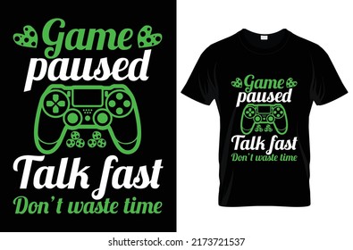 Gaming typography t shirt vector graphic Premium Vector