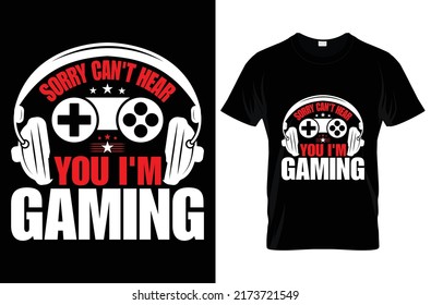 Gaming typography t shirt vector graphic Premium Vector