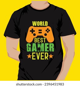 
Gaming typography t-shirt design and bundle
