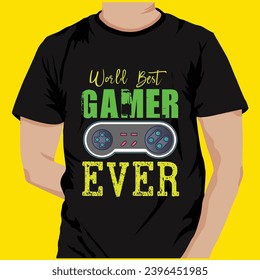 
Gaming typography t-shirt design and bundle