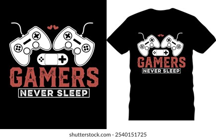 Gaming Typography T-Shirt Design, trendy gaming t shirt