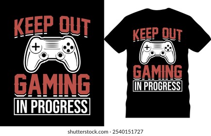 Gaming Typography T-Shirt Design, trendy gaming t shirt