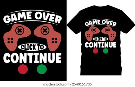 Gaming Typography T-Shirt Design, trendy gaming t shirt