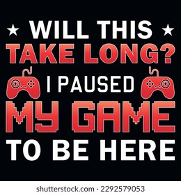 Gaming typography tshirt design vector design 