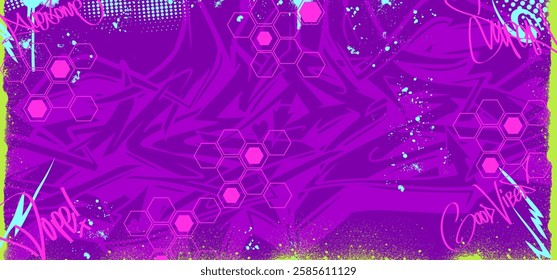 Gaming vector background illustrations. Graffiti gaming background with splatter, drips elements.