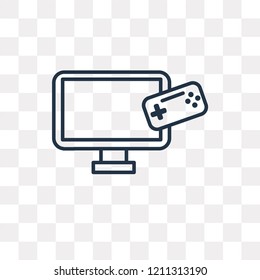 Gaming vector outline icon isolated on transparent background, high quality linear Gaming transparency concept can be used web and mobile