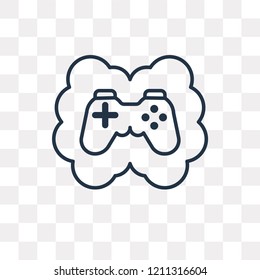Gaming vector outline icon isolated on transparent background, high quality linear Gaming transparency concept can be used web and mobile