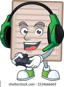Gaming vintage scrapbook paper cartoon with mascot