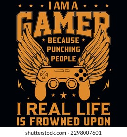 Gaming vintages tshirt design vector design 