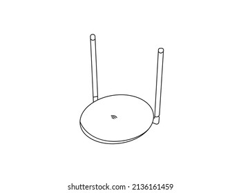 Gaming-Wifi-Router-Symbol in flachem Design. Breitband-Vektorgrafik auf weißem Geschäft einzeln. Geschäftskonzept Internetanschluss professionelle Illustration. Design des kreativen VektorRouters