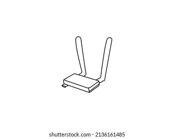 Gaming Wifi router icon in flat style Design. Broadband vector illustration on white business isolated. Internet connection business concept. professional illustration. Creative Vector router Design