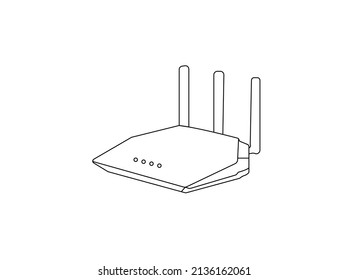 Icono de enrutador WiFi de juegos en diseño plano. Ilustración vectorial de banda ancha en empresas blancas aisladas. concepto de negocio de conexión a Internet. ilustración profesional. Diseño de enrutador de vector creativo