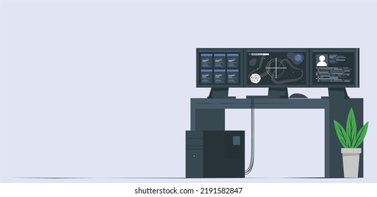 Gaming, workstation and mining computer components set isometric illustration, custom assembly computer components for workstation, pc store and service
