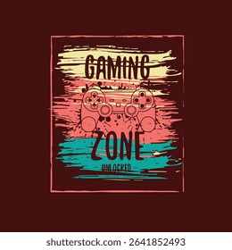 Gaming zone colorful vector graphic design