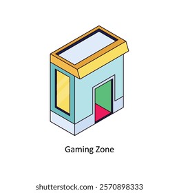 Gaming Zone isometric Colored illustration. EPS File stock illustration