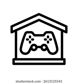 gaming zone line icon illustration vector graphic. Simple element illustration vector graphic, suitable for app, websites, and presentations isolated on white background